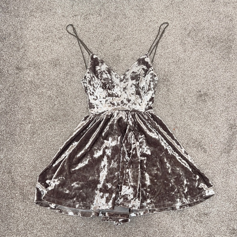 Small Grey Velvet Romper